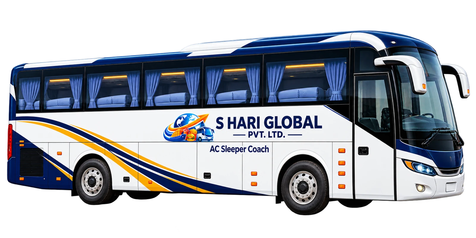 S Hari Global AC sleeper coach - promotional render